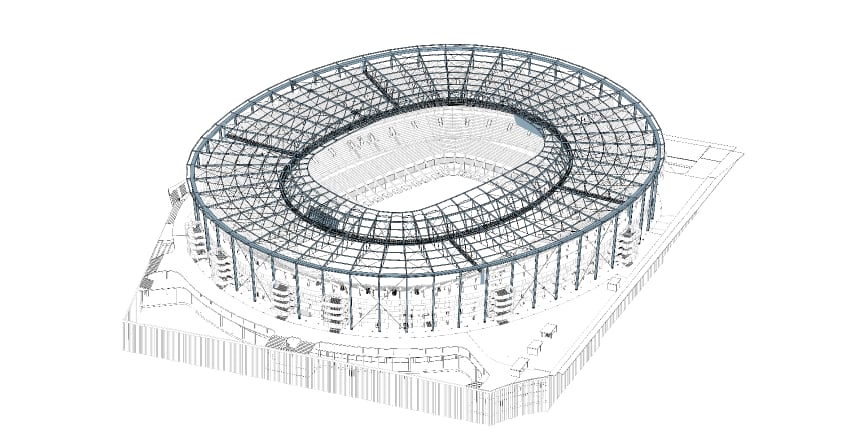 Proyecto de la cubierta general del nuevo estadio del Valencia CF