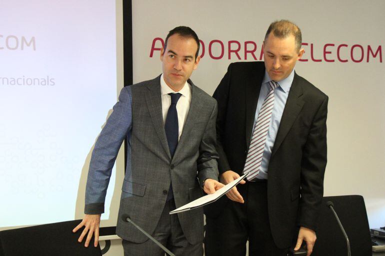 El president d'AT, Jordi Alcobé, i el director de la parapública, Jordi Nadal