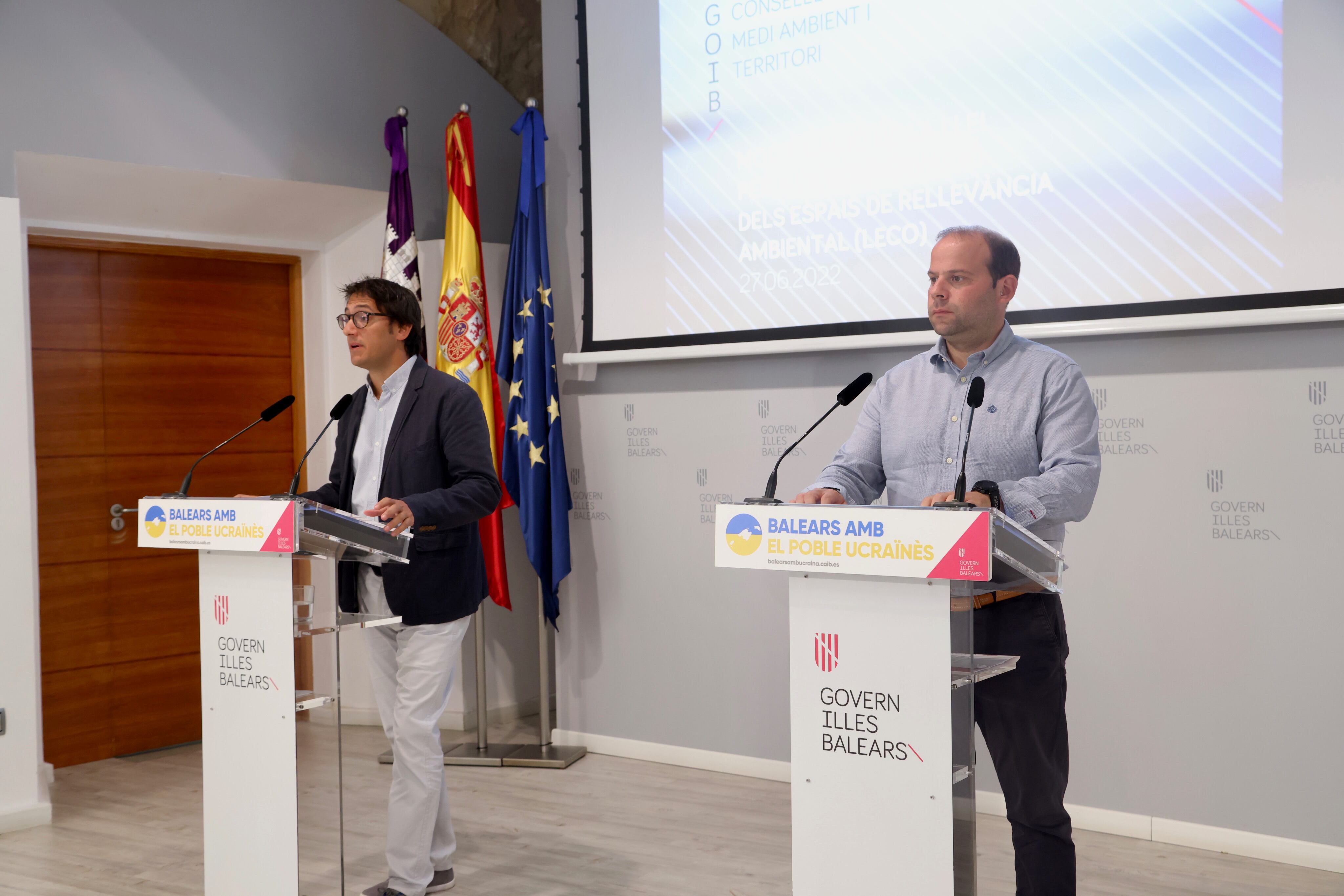 Momento de la rueda de prensa del Consell de Govern. CAIB