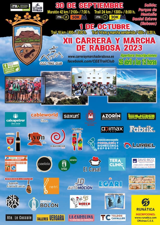 Cartel de la XII Carrera y Marcha de Rabosa 2023