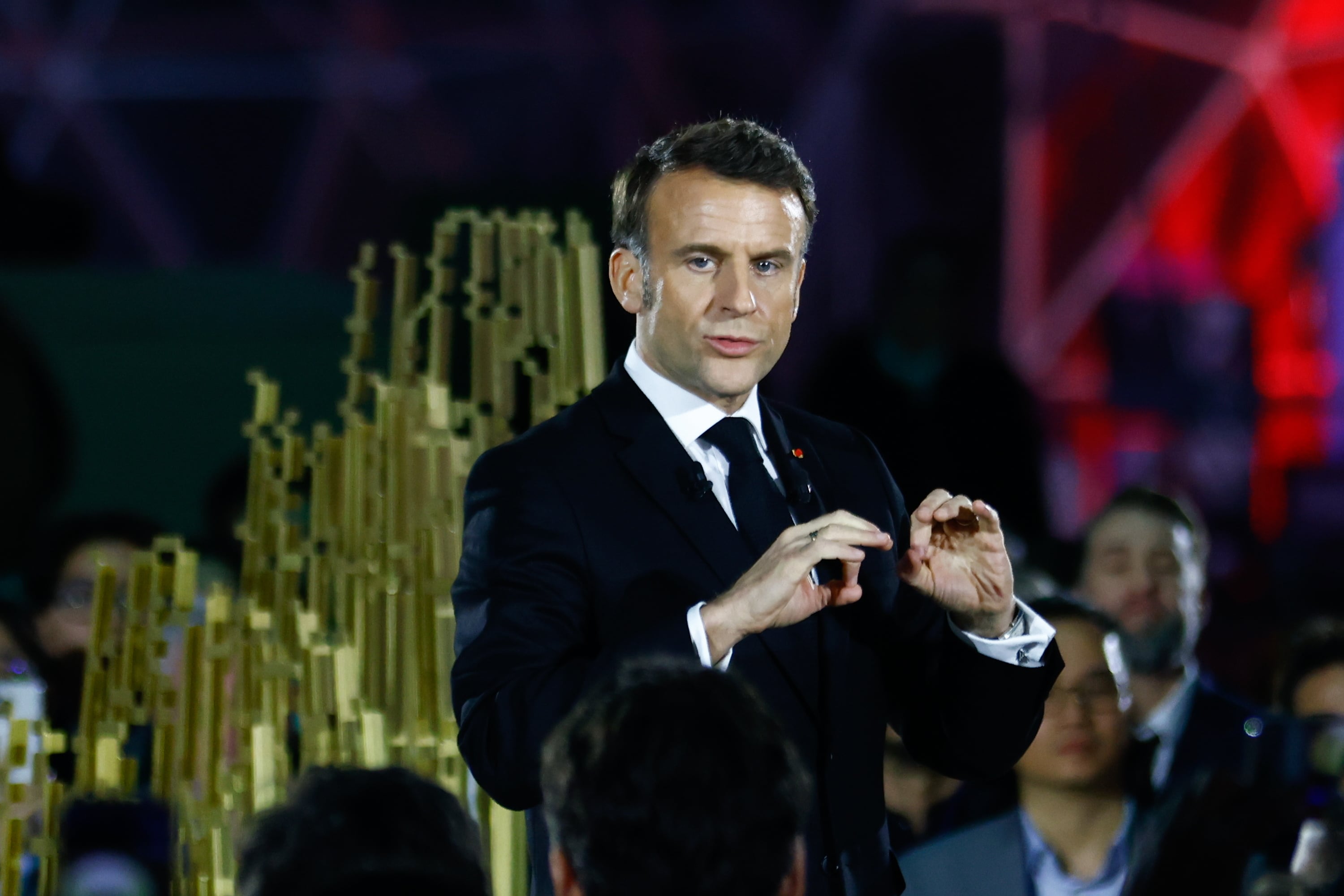 El presidente de Francia, Emmanuel Macron, durante la cumbre sobre IA en París