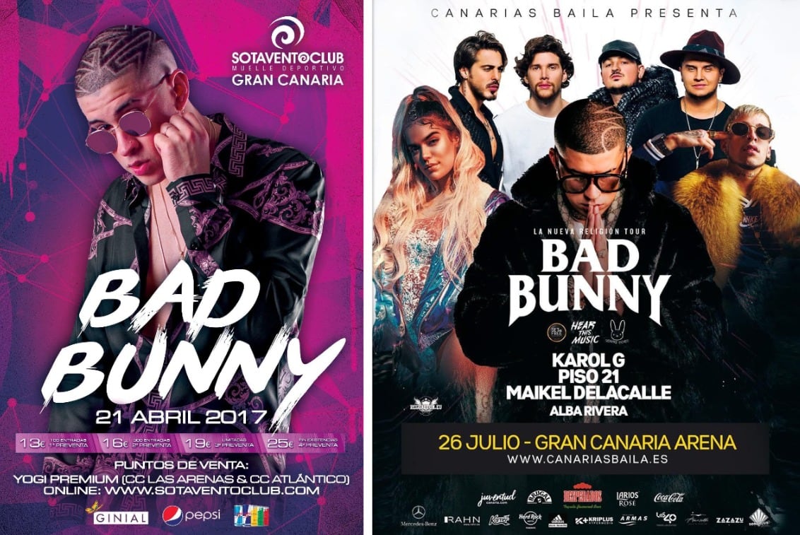 Bad Bunny actuó tres años consecutivos en Canarias
