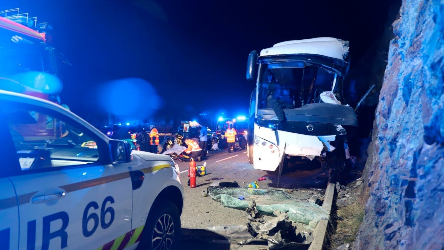 Accidente de un autobús español en el departamento de Pirineos Orientales, en el sur del Francia