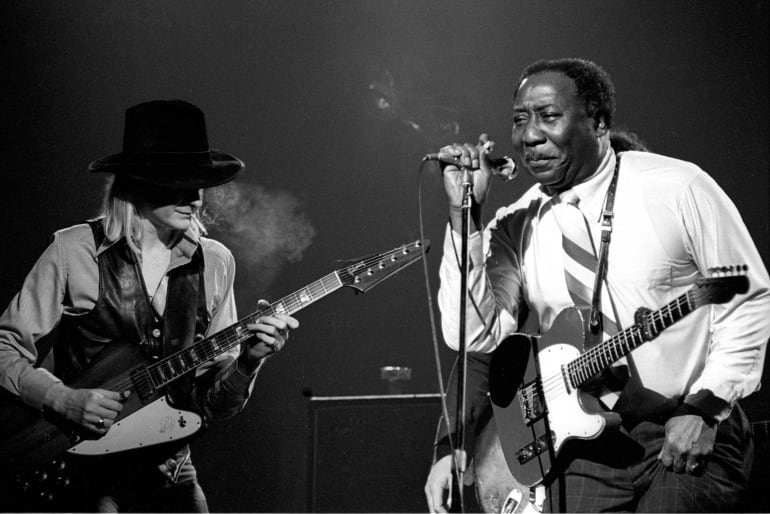 Muddy Waters junto a Johnny Winter en 1977