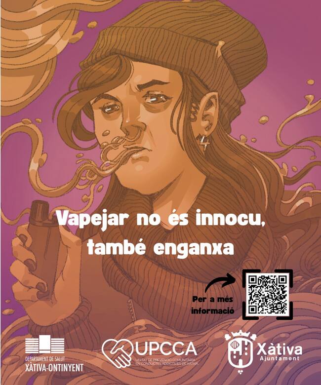 Campaña de vapeo en Xàtiva. Fuente: Ajuntament de Xàtiva