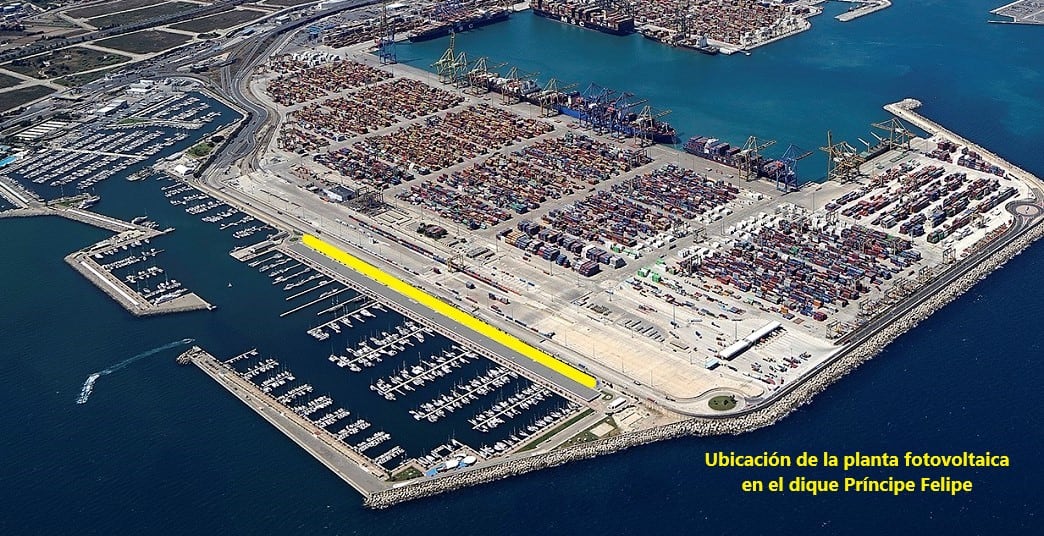 Valenciaport adjudica la planta fotovoltaica del dique Príncipe Felipe del Puerto de València