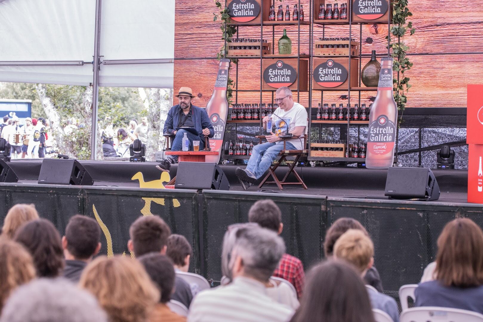 Un momento do Coloquio na Leira con Daniel Monzón, o pasado 21 de maio, día grande do XIX Festival de Cans./ Xavi Iglesias.