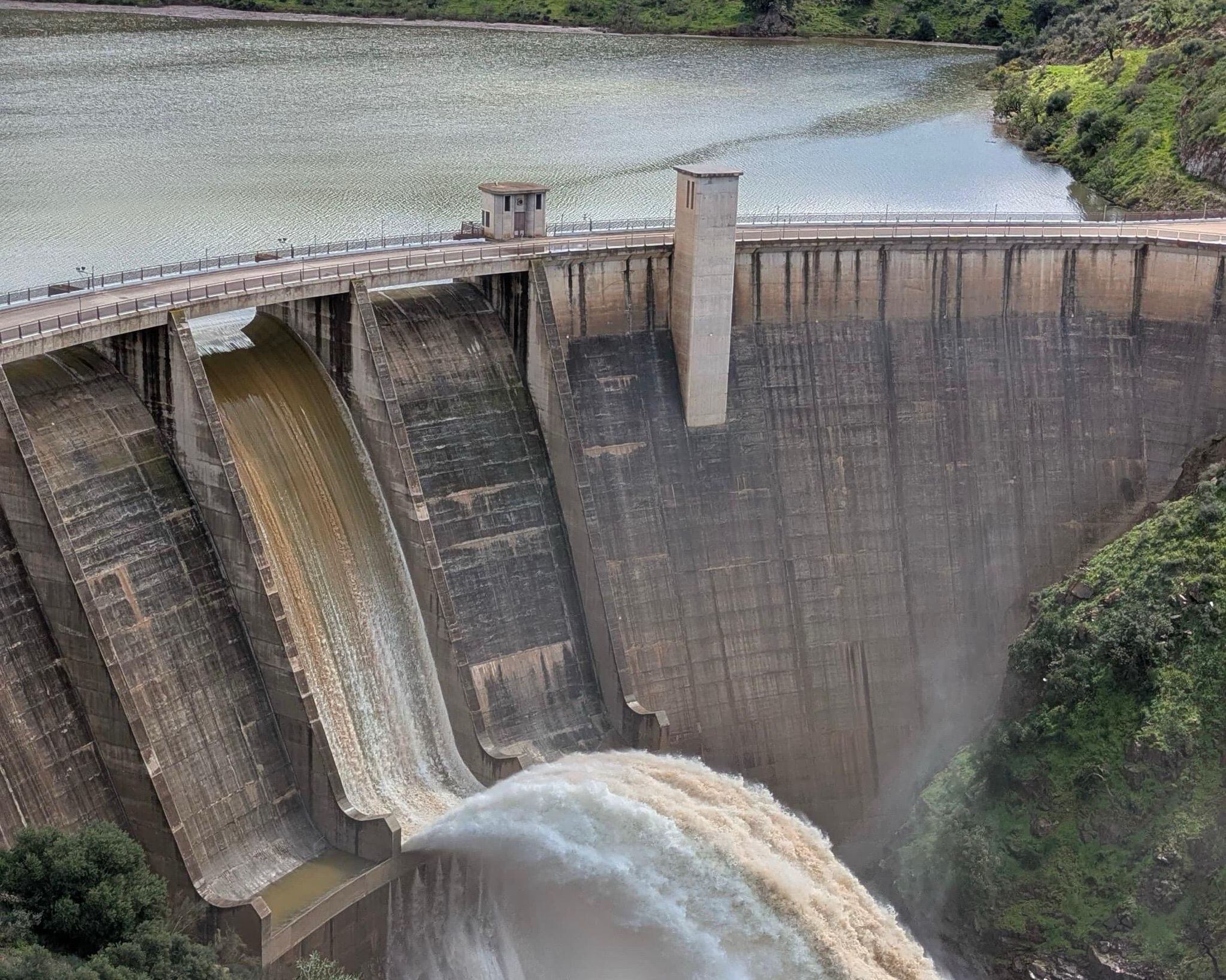 Presa de Casasola, en Málaga, durante la pasada semana con el nivel alto de reservas