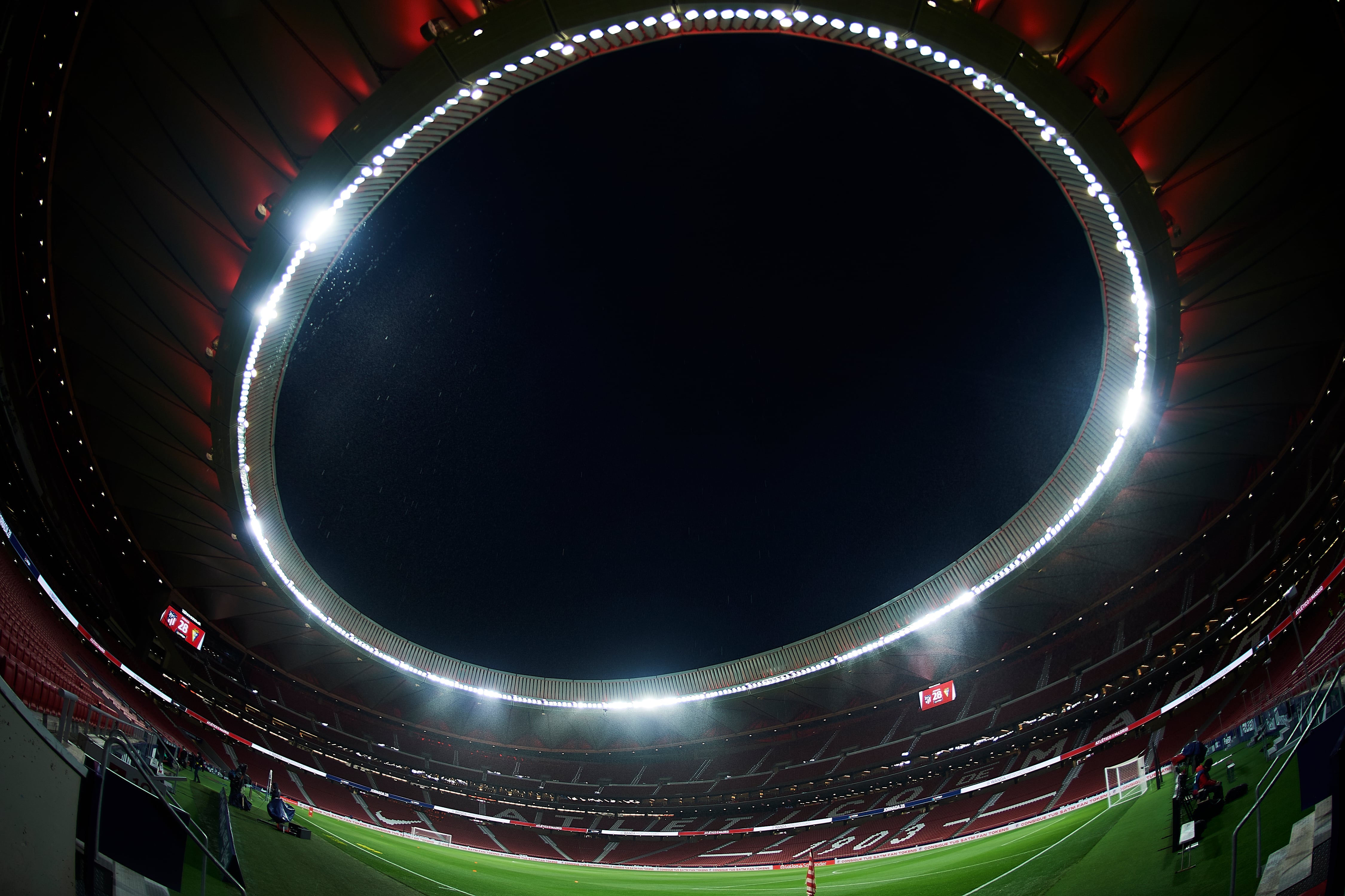 Imagen del Wanda Metropolitano antes de un partido de Liga