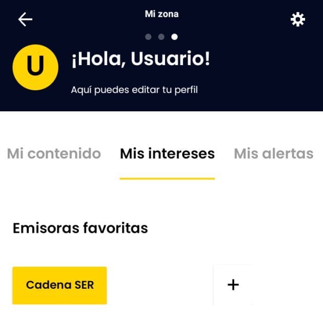 La zona para configurar tus emisoras preferidas.