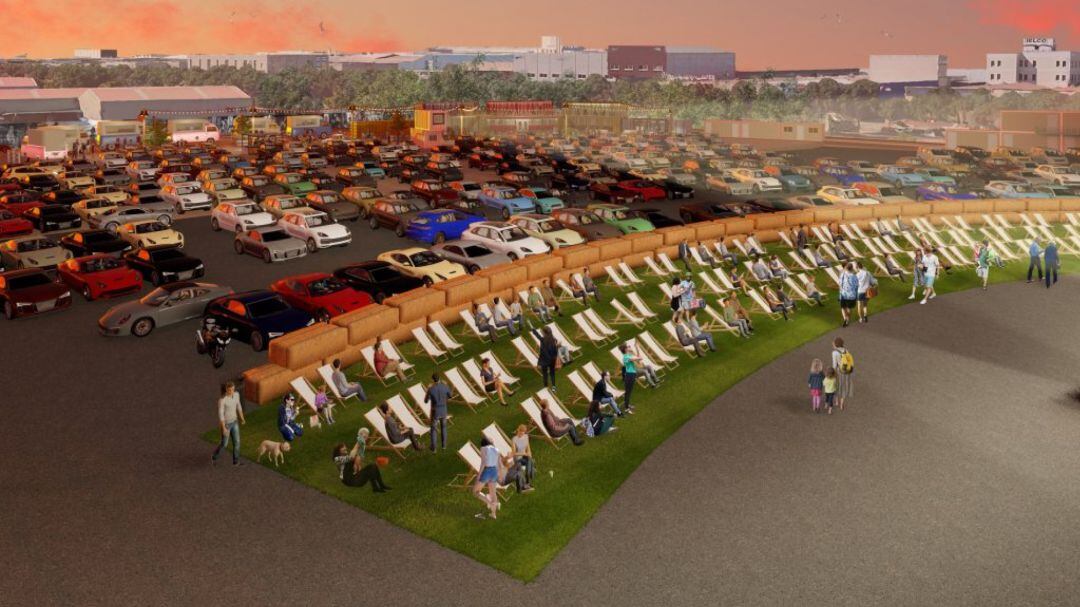 Recreación del autocine de Málaga