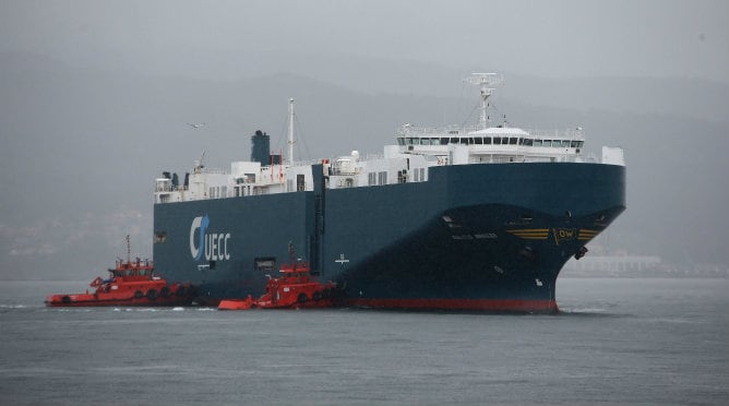 El mercante de transporte de vehículos Baltic Breeze que chocó con el pesquero &#039;Mar de Marín&#039;