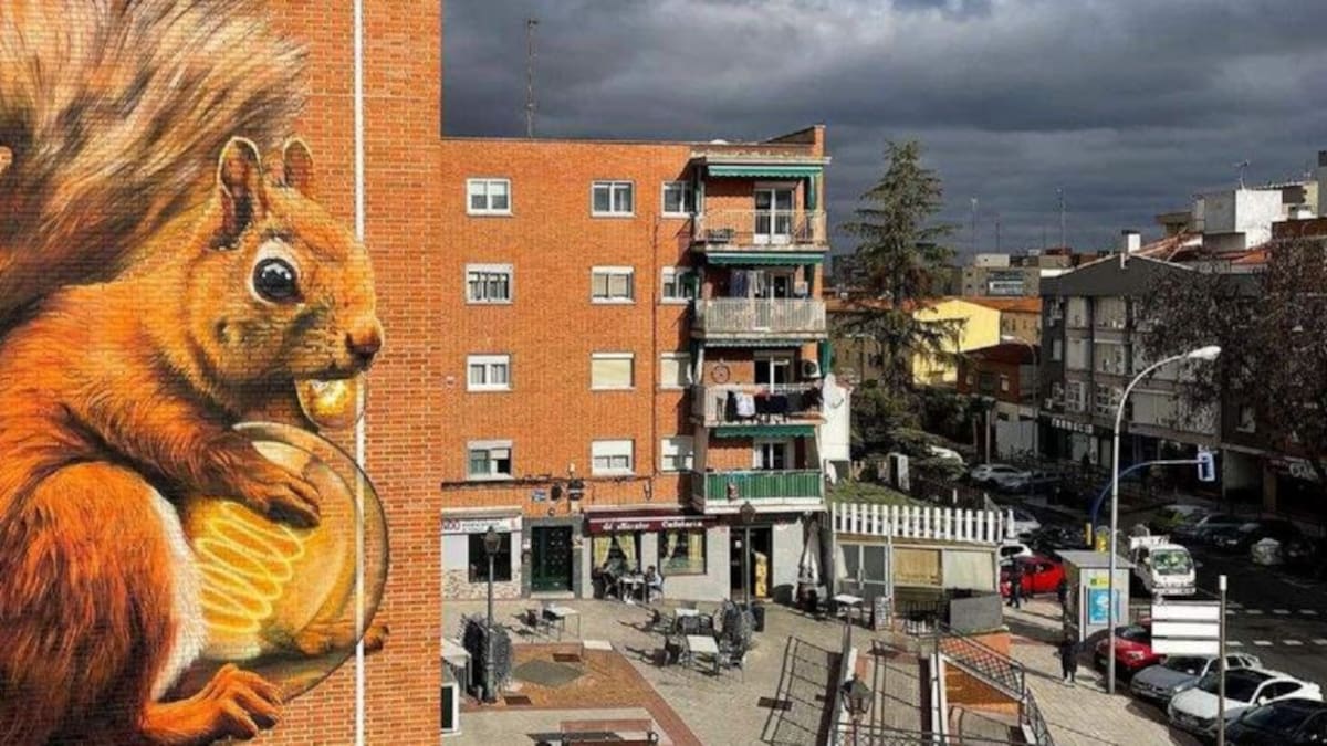 El mural de la ardilla gigante de Fuenlabrada, entre los 100 mejores del mundo