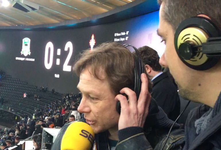 Valery Karpin, en el estadio del Krasnodar