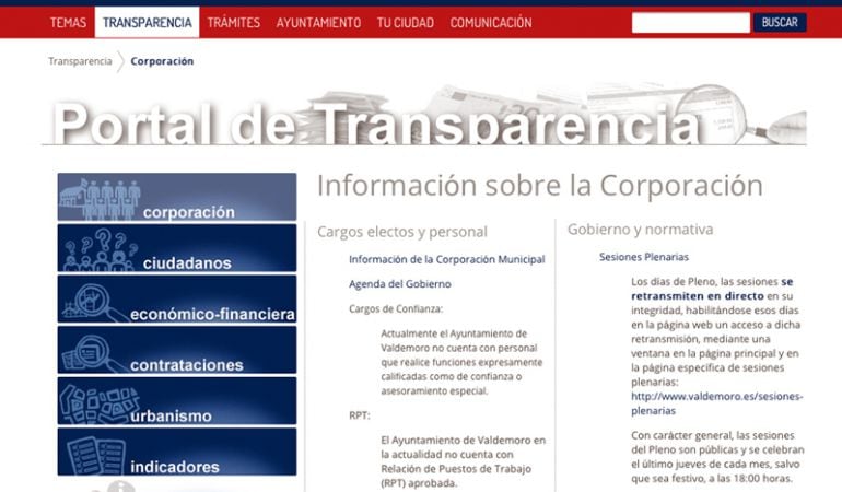 Valdemoro implanta su portal de transparencia