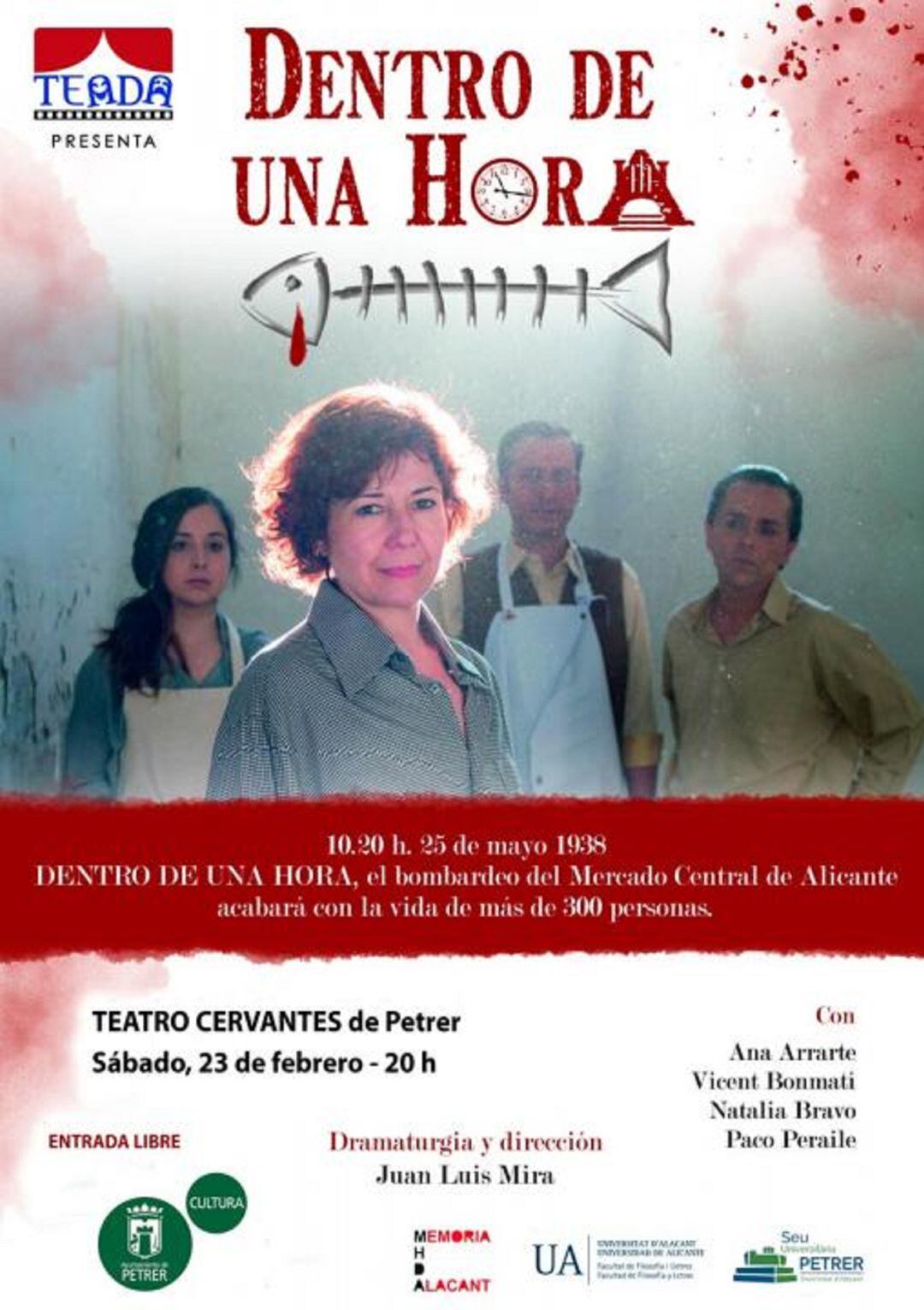 Petrer homenajea a las víctimas de un bombardeo con una obra de teatro