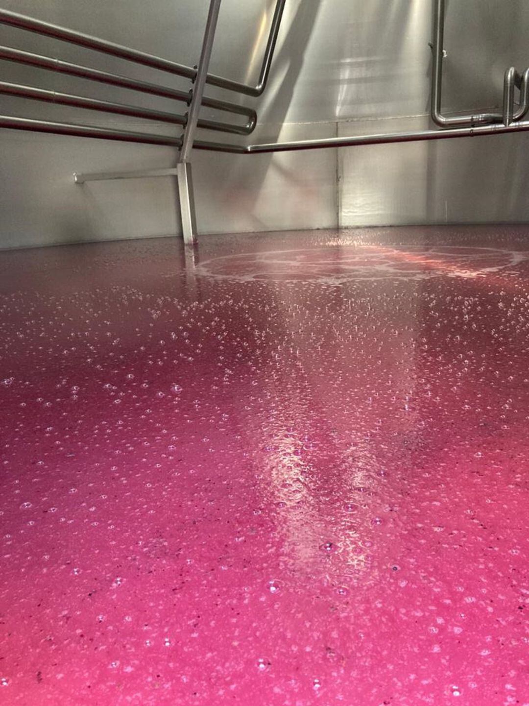 Fermentación del vino en depósito