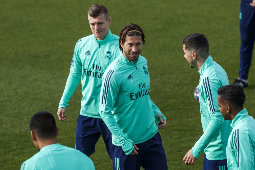 Ramos, durante un entrenamiento. 