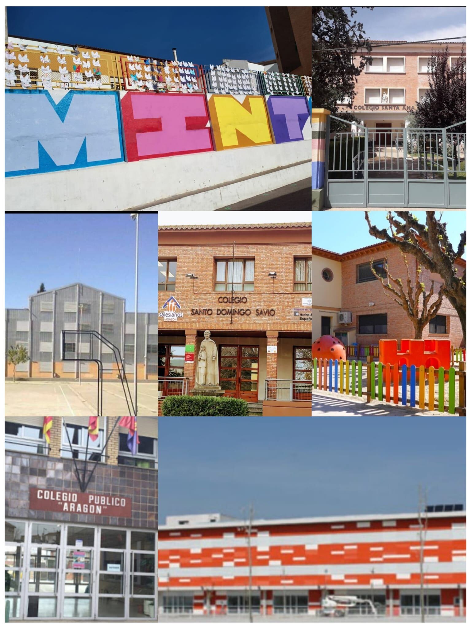 &#039;Collage&#039; de los colegios de la localidad.