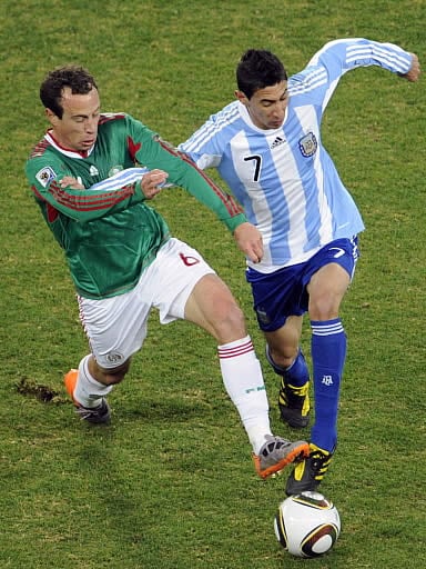 Ángel Di María durante el Argentina-México