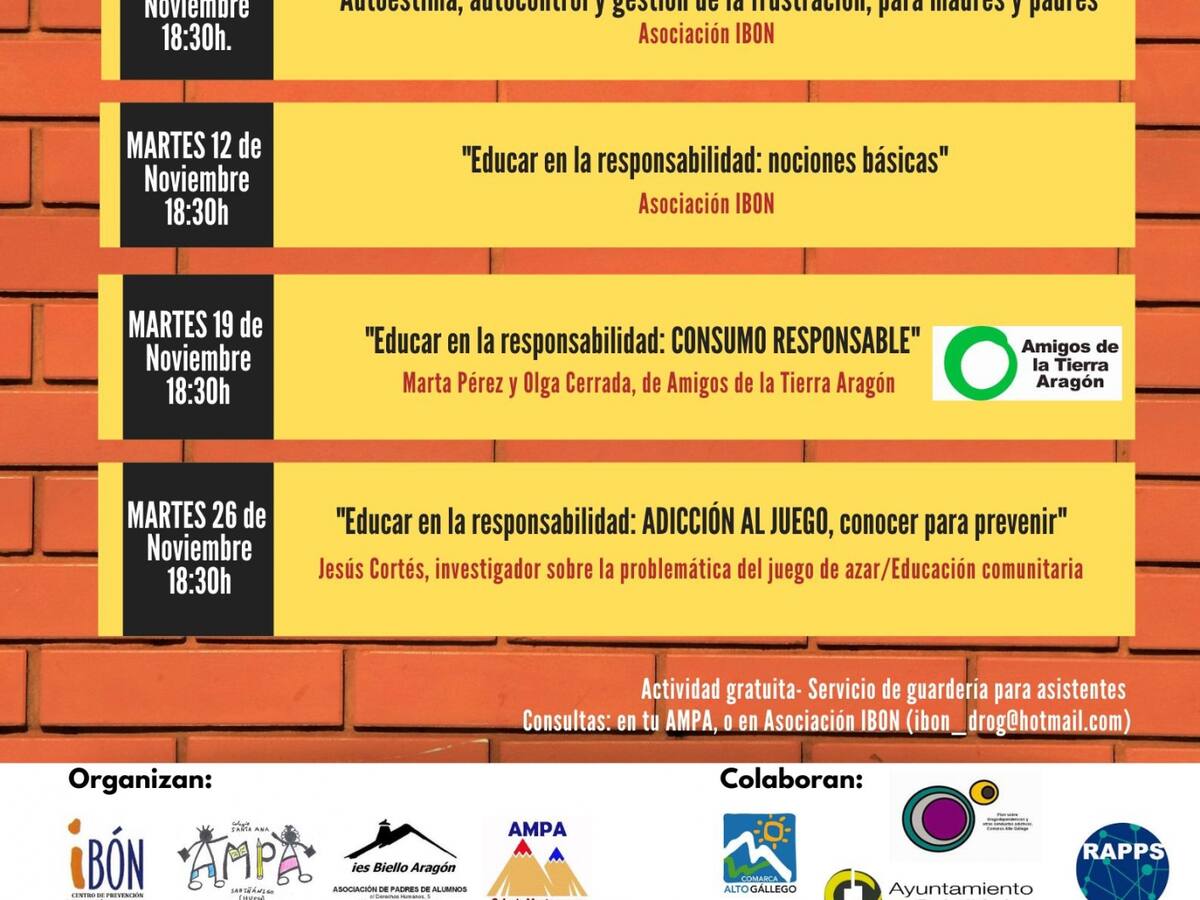 “Educar en Familia” talleres en Sabiñánigo