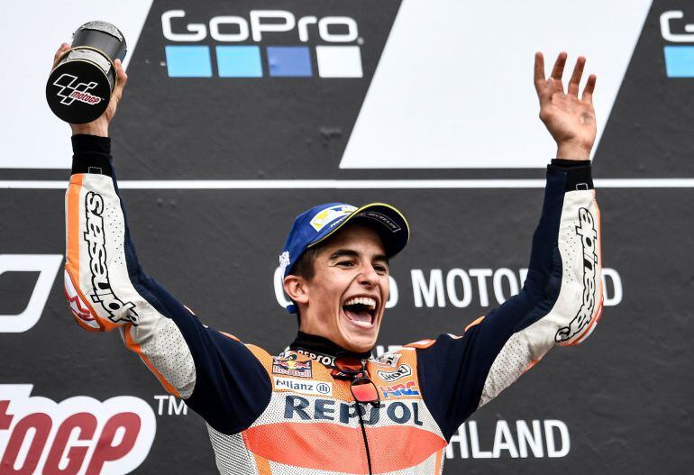 Márquez celebrando la victoria en el GP de Alemania