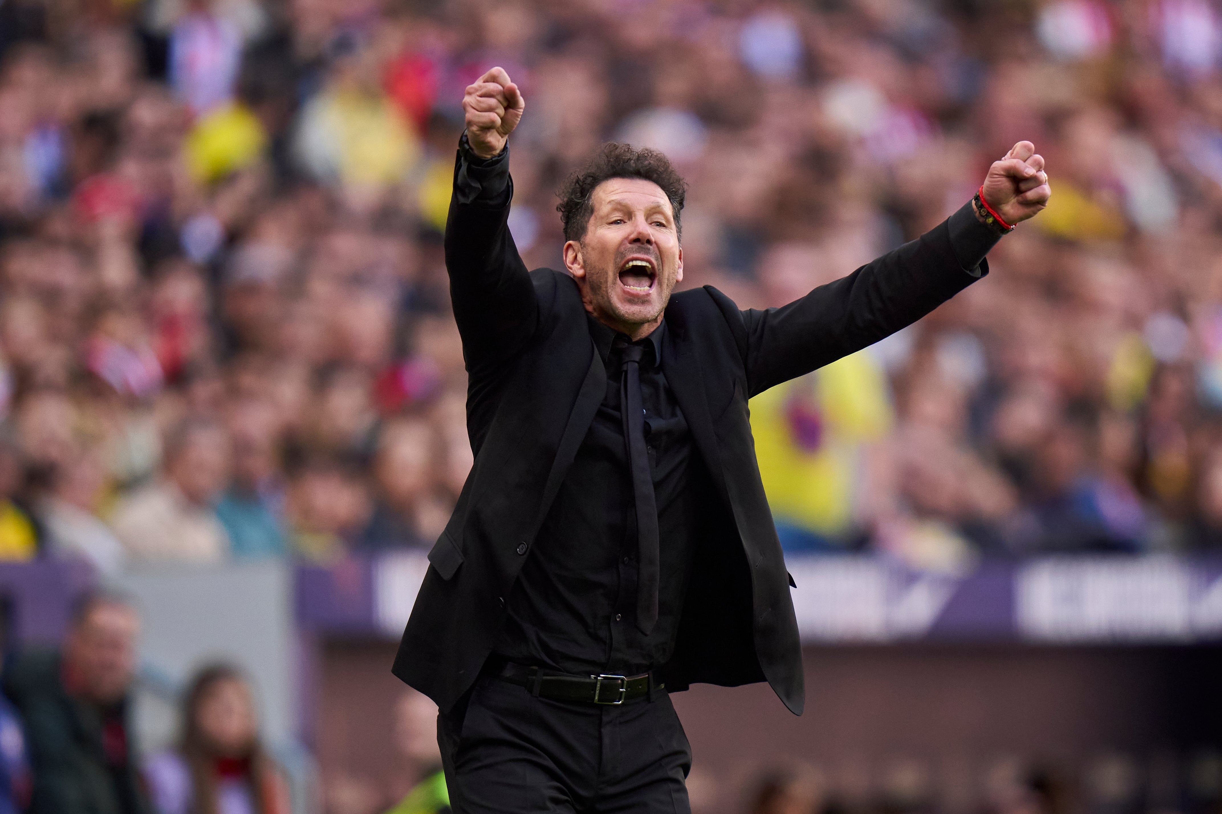 Diego Pablo Simeone, en el Metropolitano durante el Atlético de Madrid - UD Las Palmas. (Photo by Diego Souto/Getty Images)