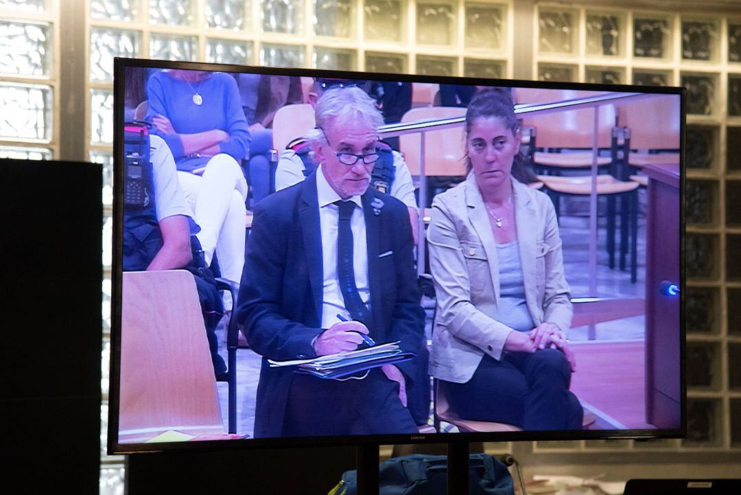 Monitor de la sala de premsa de l'Audiència de Lleida, durant el judici de l'anomenat cas Nadia.
