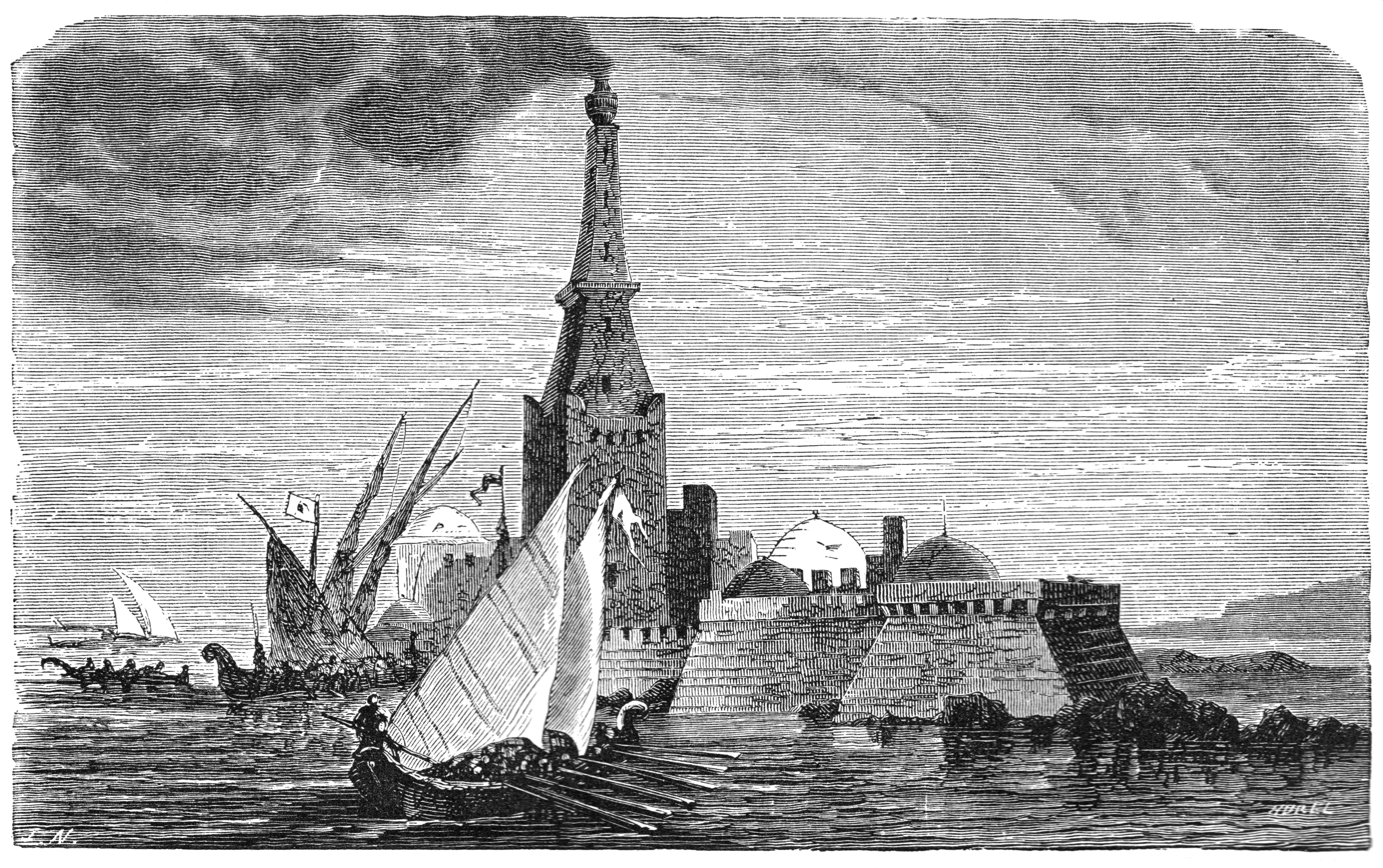 Ilustración del faro Pharos