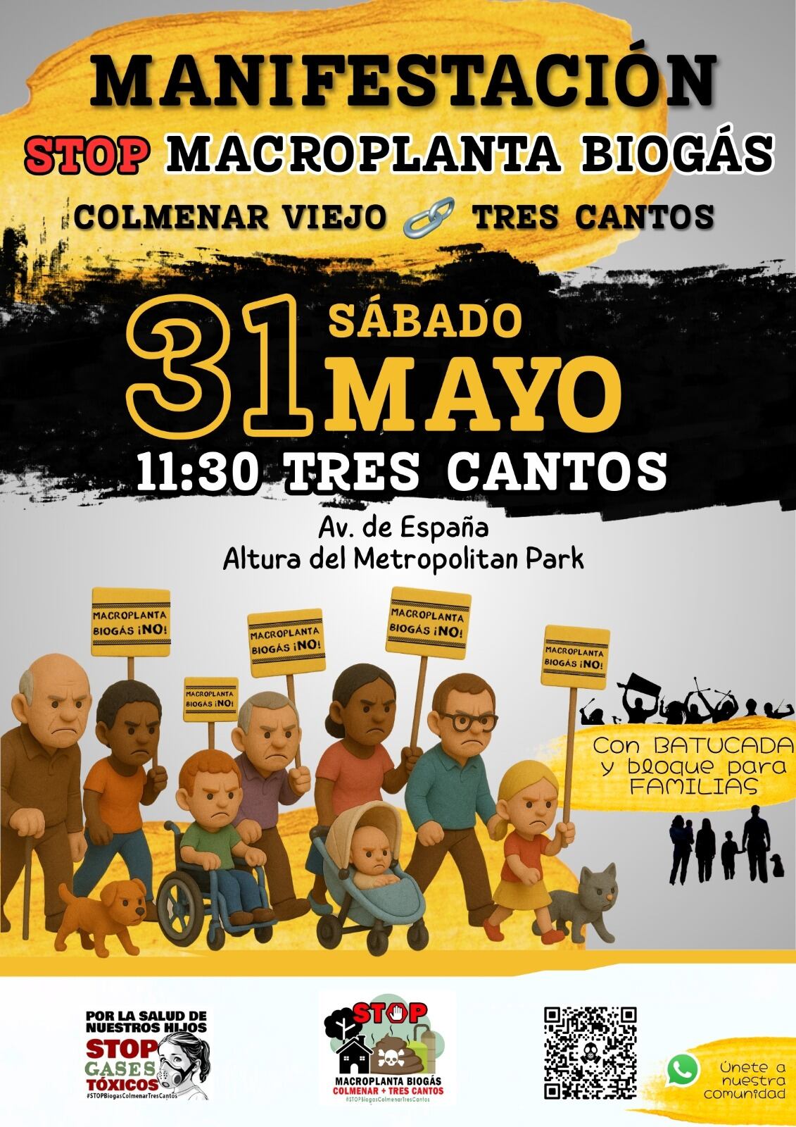 Nueva manifestación contra la macroplanta de biogás de Colmenar Viejo; “ni tan grande, ni tan cerca’