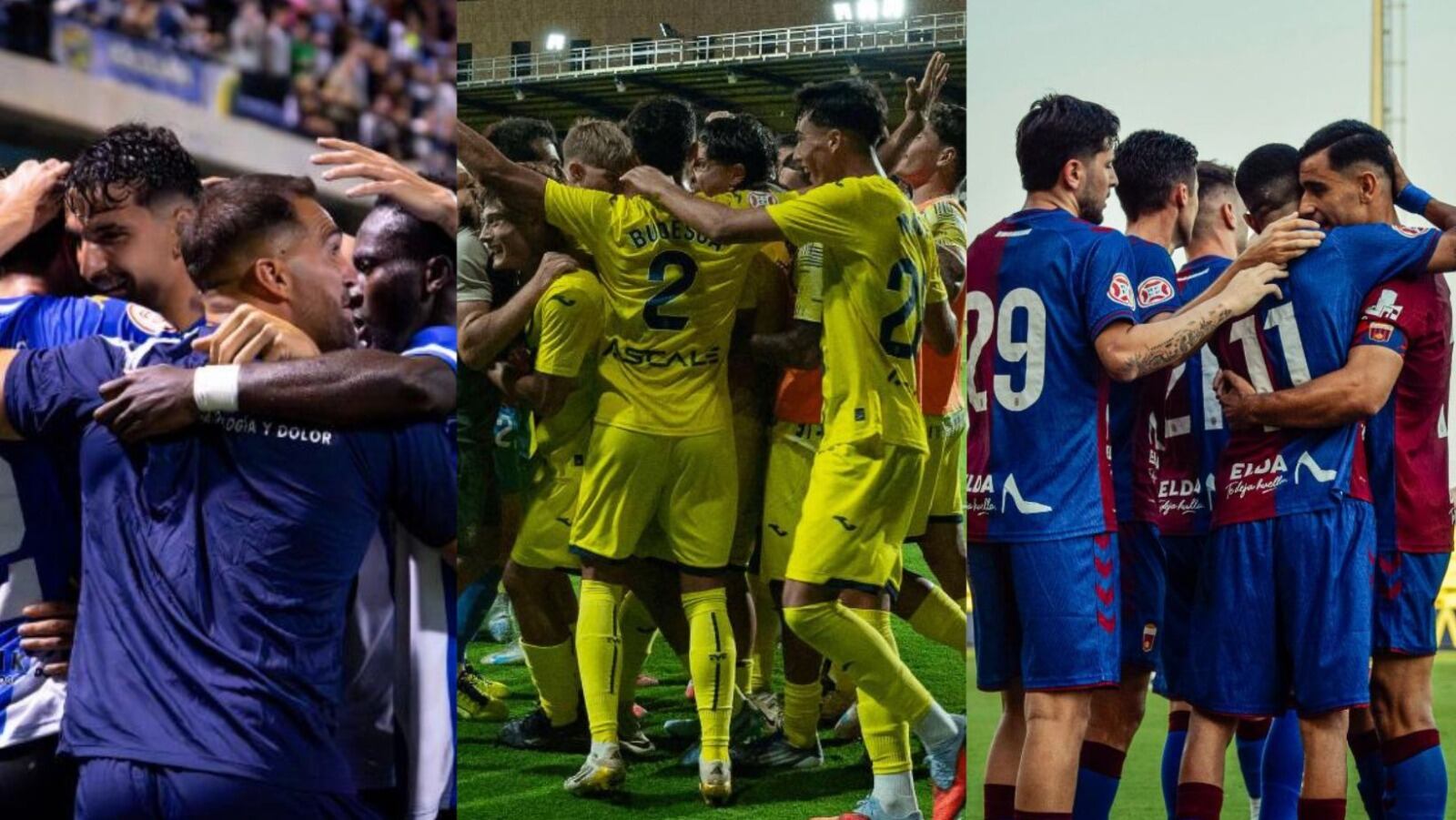 Montaje del Hércules, Villarreal B y Eldense. Foto: ÀPunt