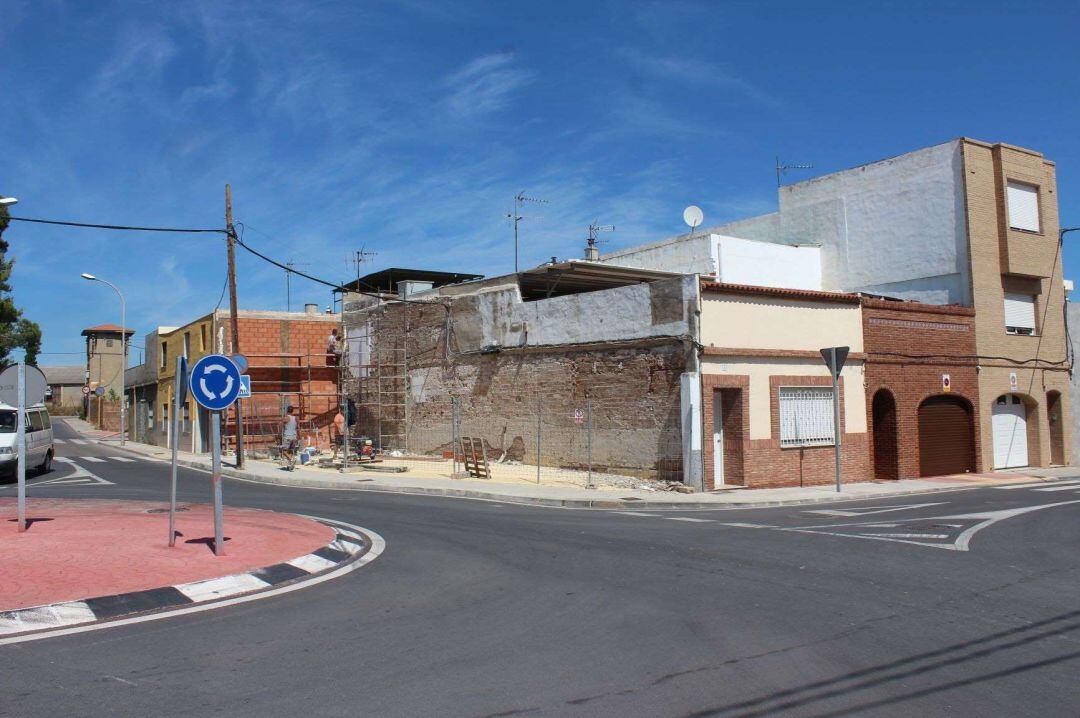 Obras rotonda, calle Encarnació de Vila-real