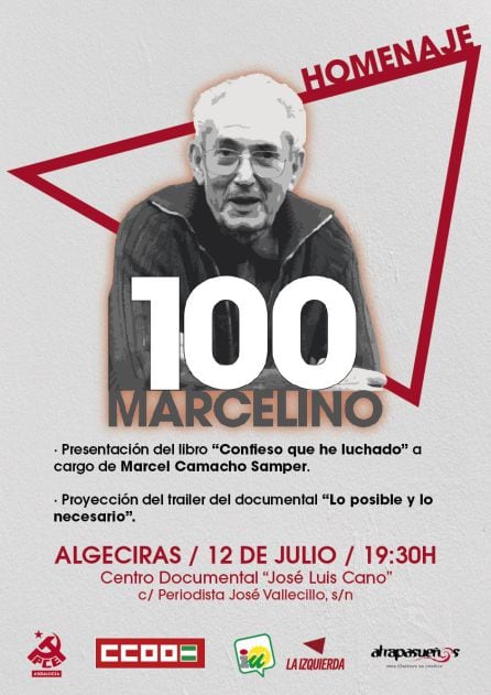 Cartel anunciador del homenaje a Marcelino Camacho.