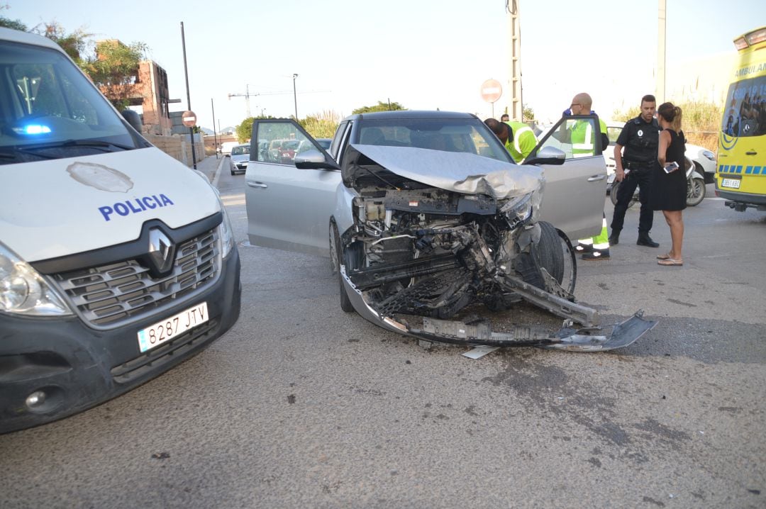 Una imagen del accidente entre dos vehículos