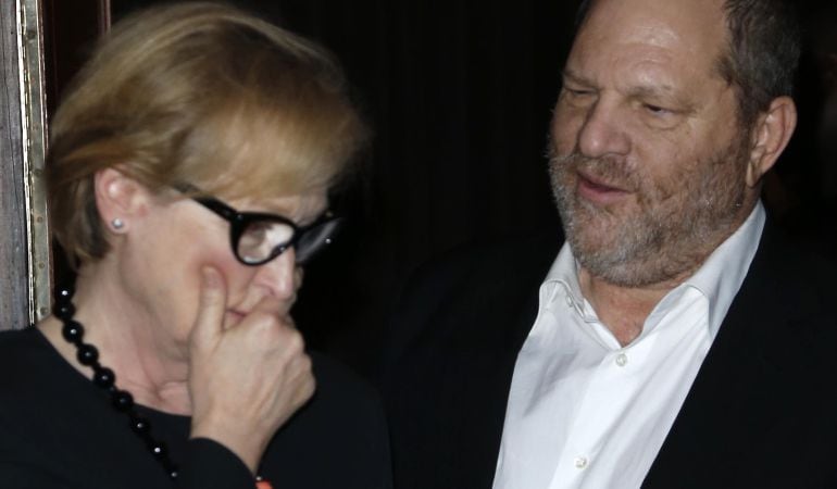 Meryl Streep junto a Weinstein.