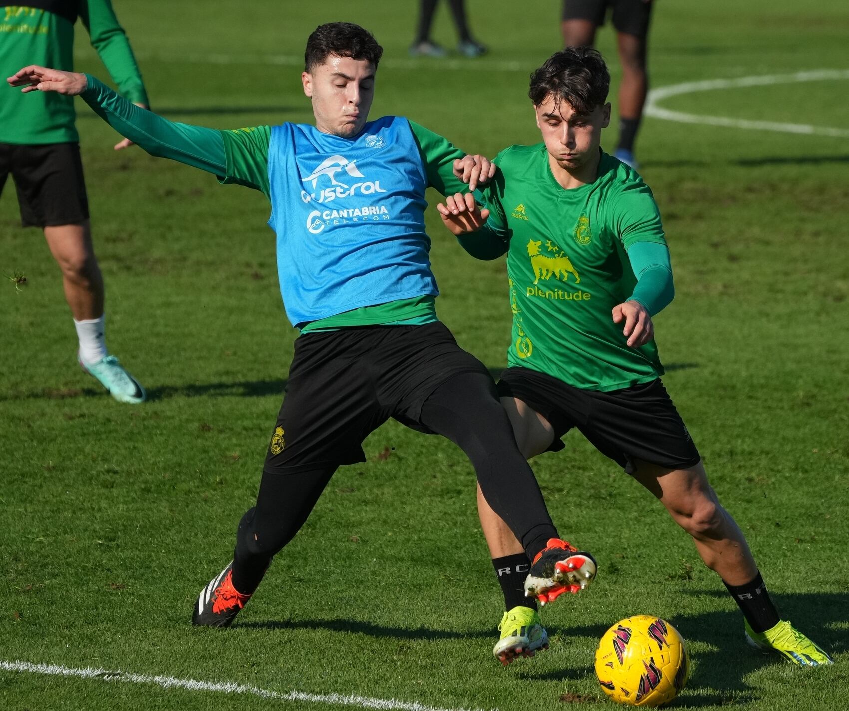 Yeray en el que puede ser uno de sus últimos entrenamientos con el Racing