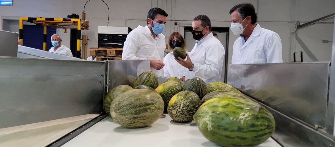 Durante la visita de Luengo a la empresa Agrimesa