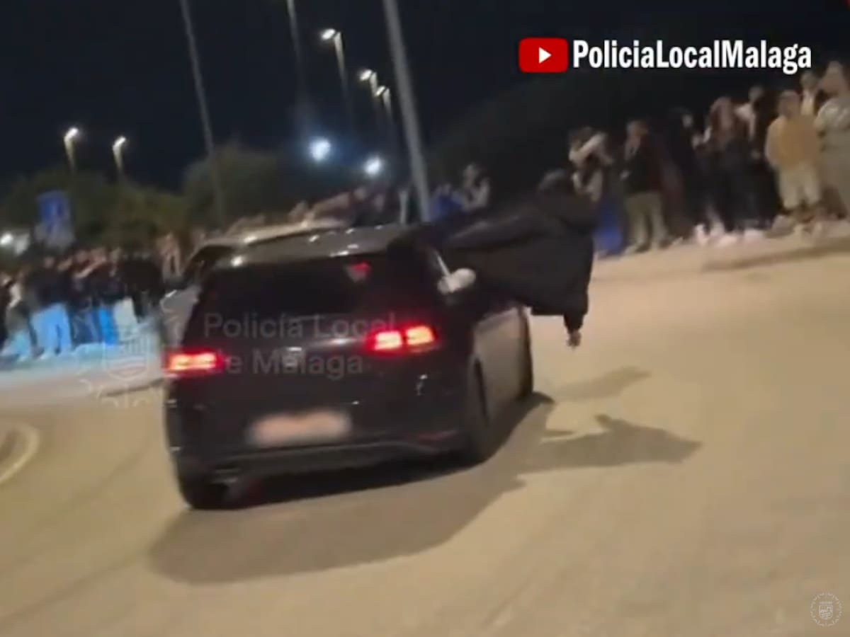 Nuevo golpe en Málaga a las quedadas ilegales: derrapes a tres ruedas, un espectador casi atropellado y trece denunciados