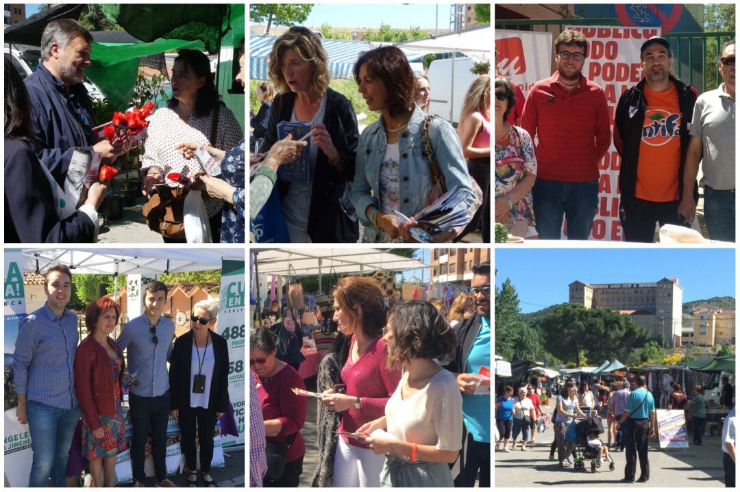 Candidatos a la Alcaldía de Cuenca en el mercadillo