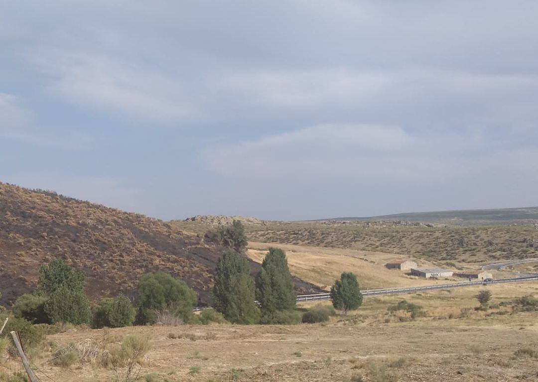 Punto en el que comenzó el incendio que ha arrasado la Sierra de la Paramera (Ávila)