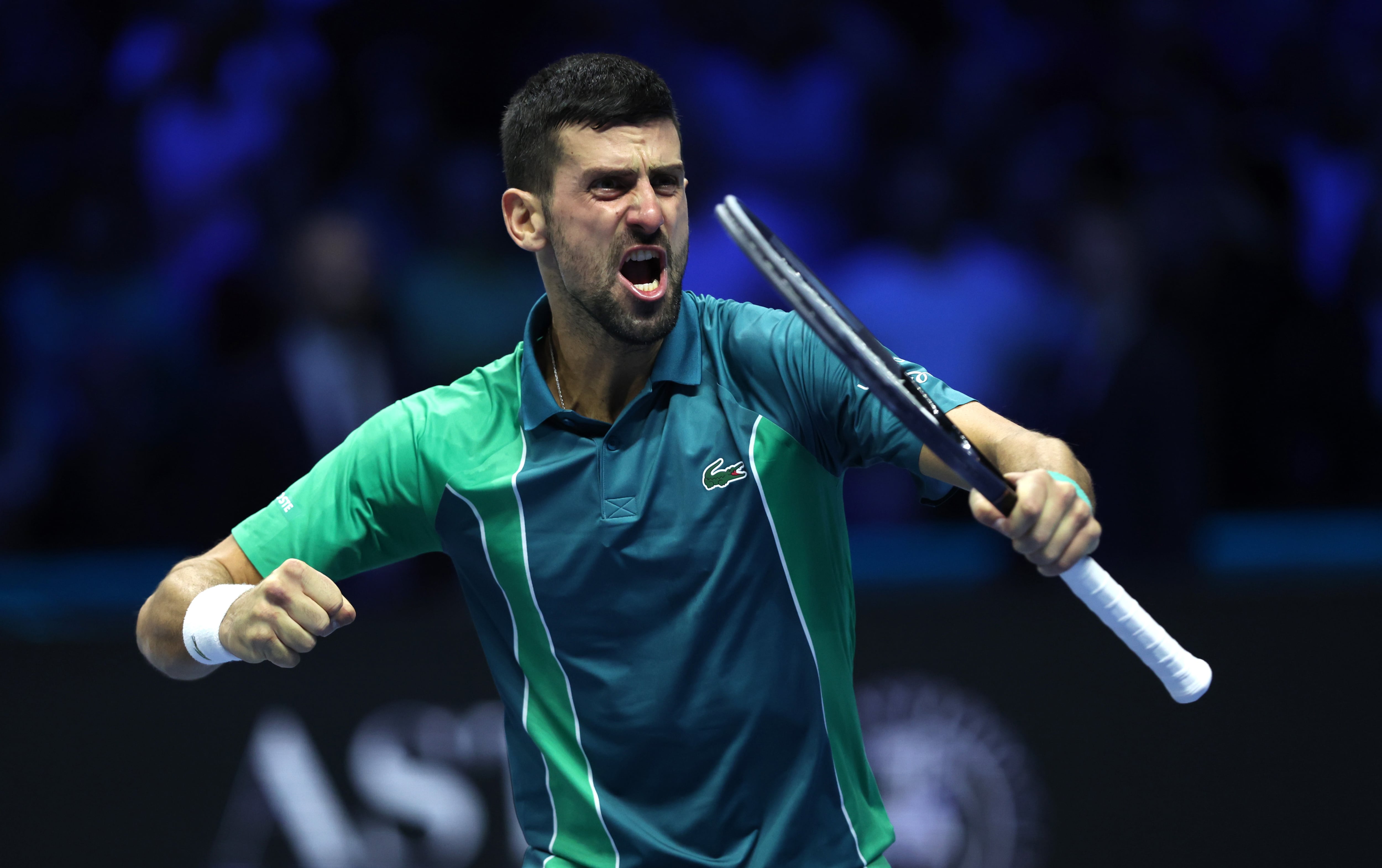 Djokovic celebra su victoria en la final de las ATP Finals ante el italiano Jannik Sinner