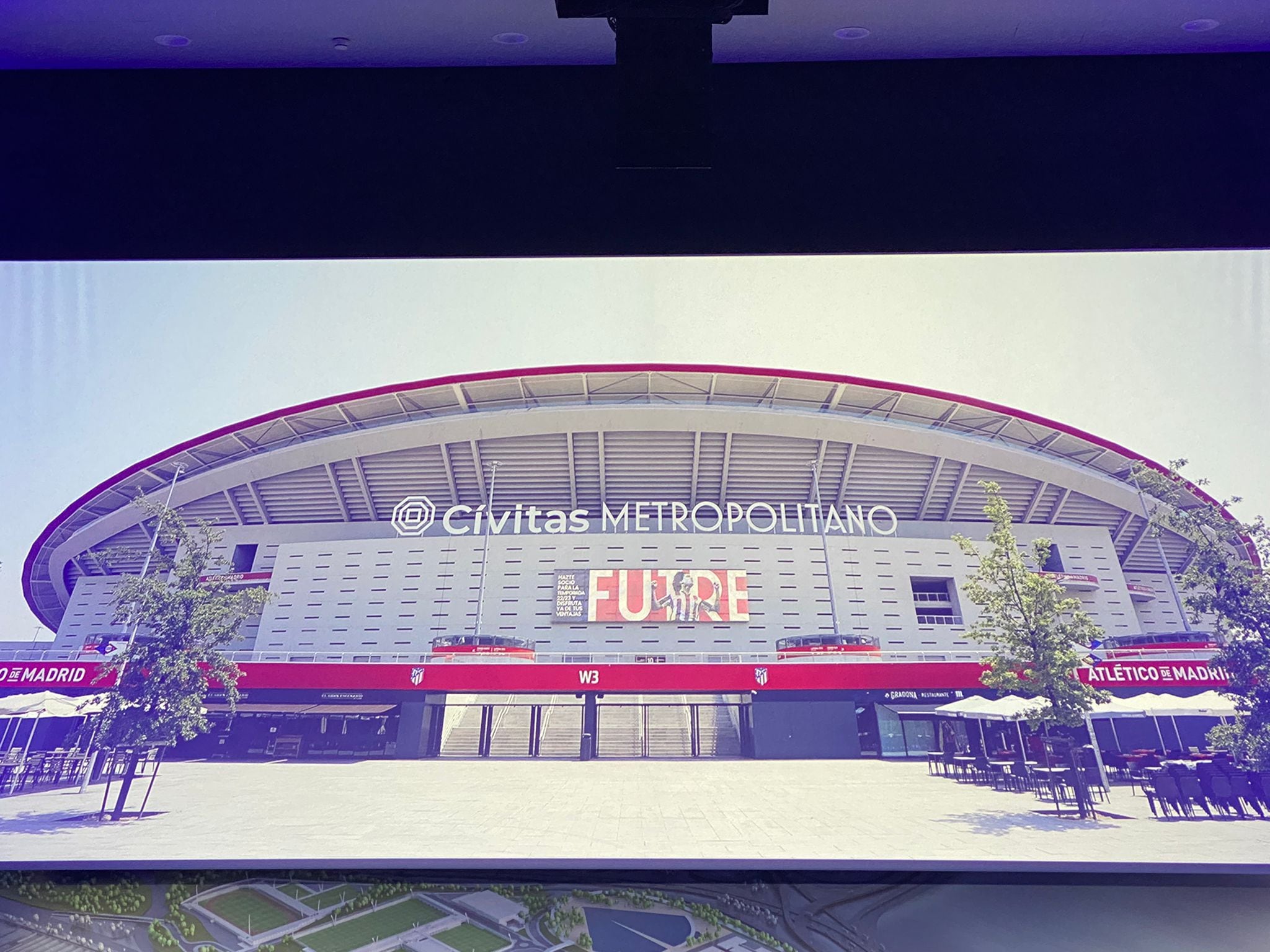 La imagen de la fachada del estadio del Atlético de Madrid, con su nuevo nombre Civitas Metropolitano