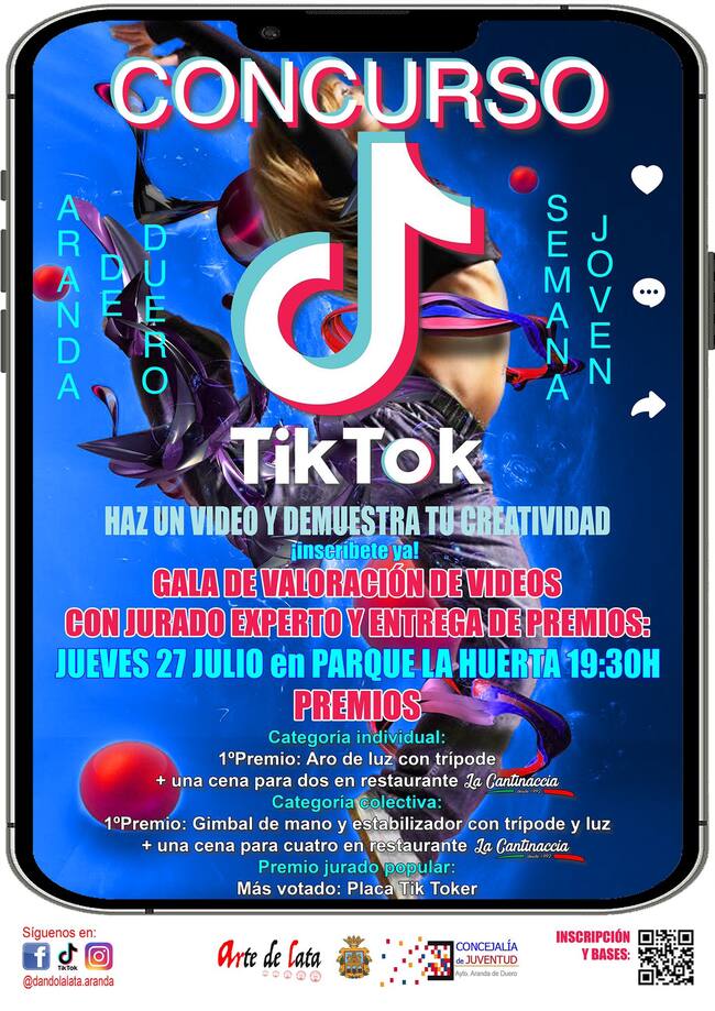 Cartel que anuncia el concurso de Tik Tok