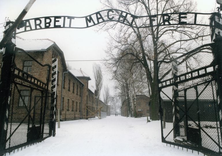 Entrada al campo de concentración de Auschwitz.