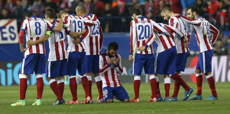 El turco, en la tanda de penaltis en la que el Atlético elimino al Leverkusen en la Champions.