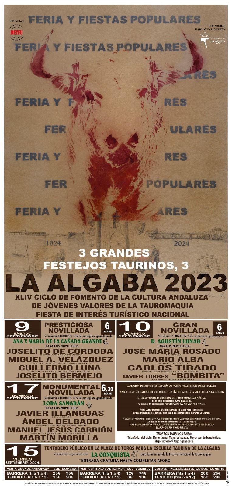 Carteles de la Feria Taurina de La Algaba 2023