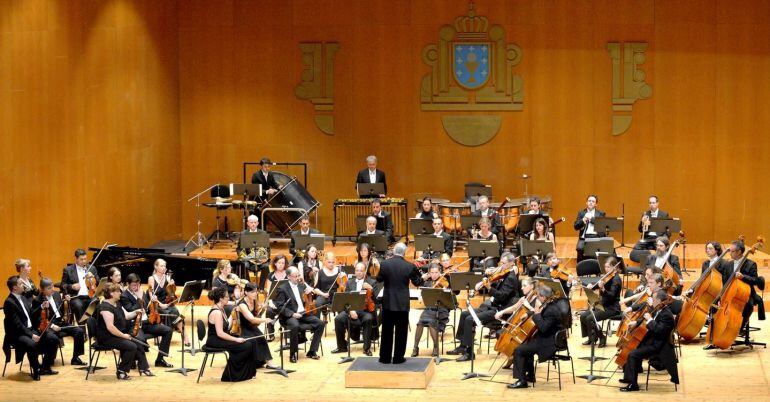 La Real Filharmonía de Galicia durante un concierto en Santiago