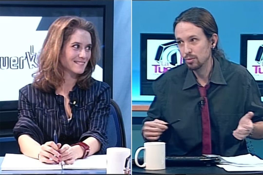 Isabel Díaz Ayuso y Pablo Iglesias en La Tuerka en 2012