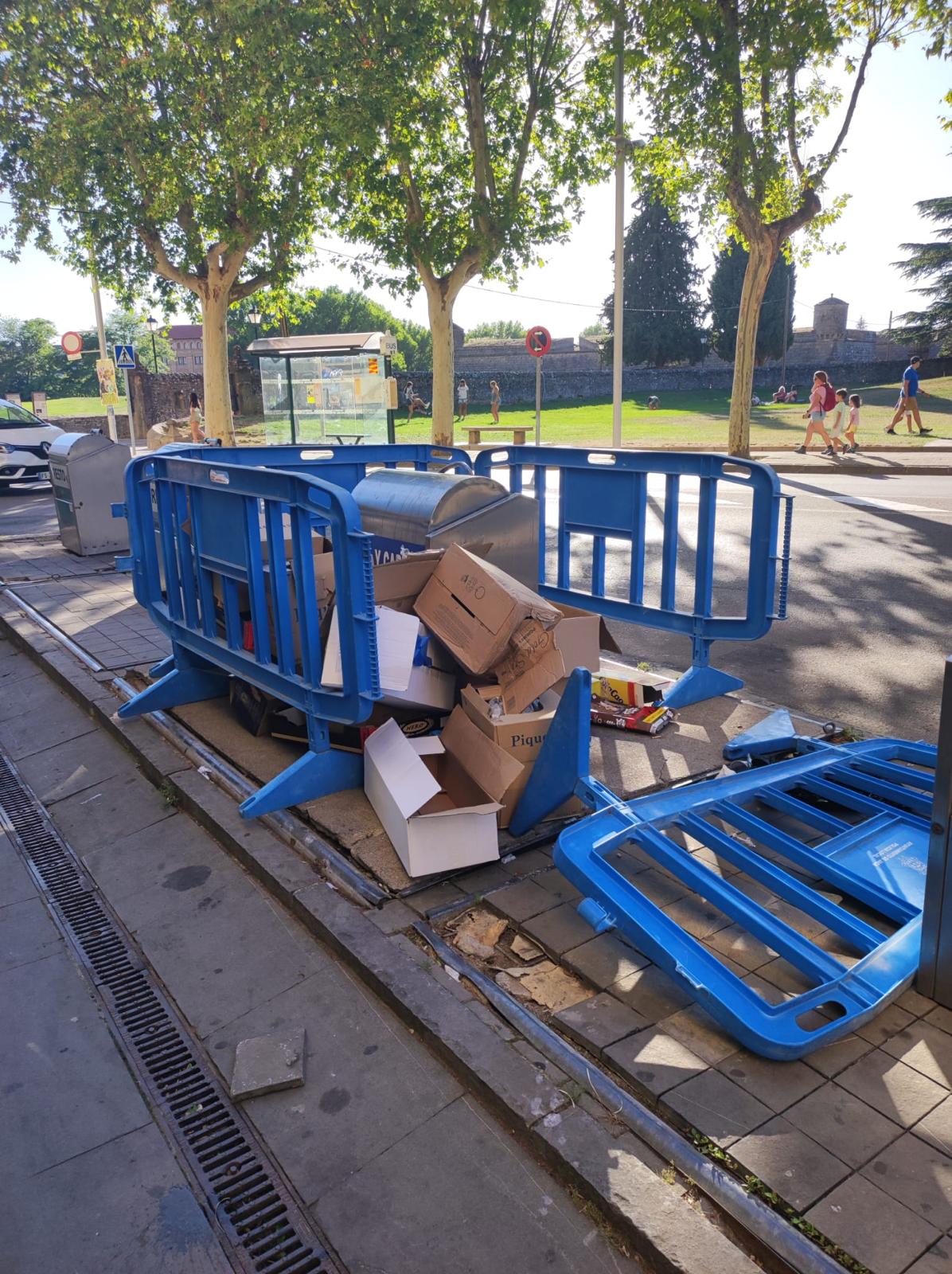 Imagen facilitada por el PSOE sobre el estado de las basuras durante el verano en Jaca