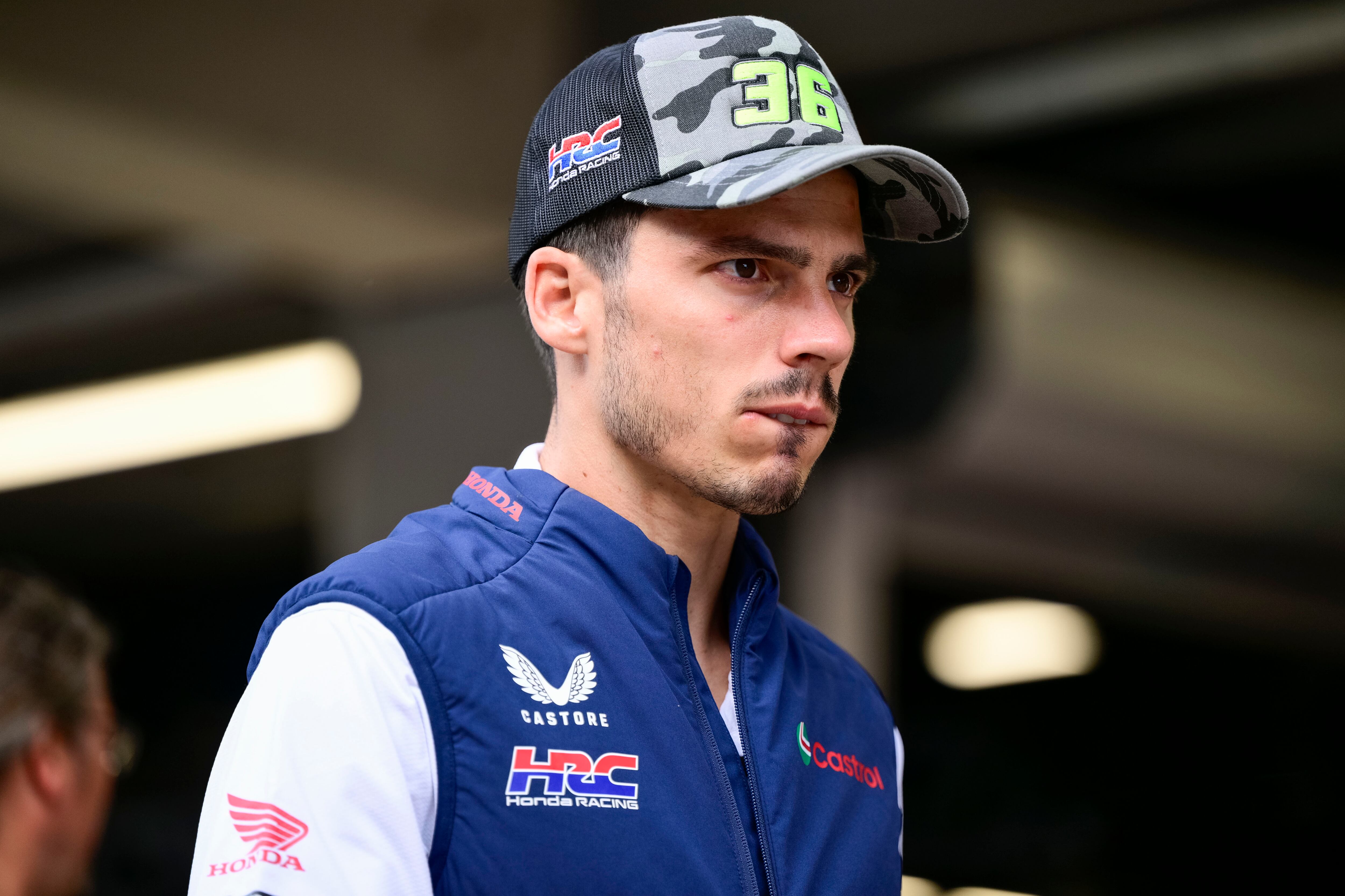 BARCELONA, SPAIN - SEPTEMBER 07: Joan Mir of Spain riding the Honda HRC Castrol bike (36) walks down pit lane during the MotoGP of Catalunya race at Circuit de Barcelona-Catalunya on September 07, 2025 in Barcelona, Spain. (Photo by Gold & Goose Photography/Getty Images)
